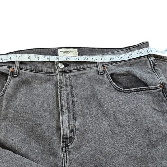 Abercrombie & Fitch Curve Love Ultra High Rise Ankle Straight Jean Washed Black - Picture 6 of 11